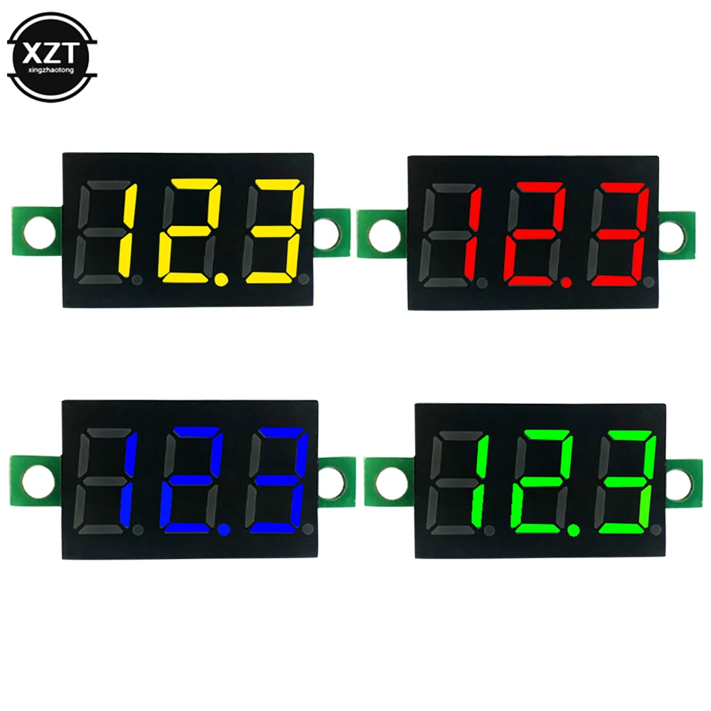 0.28 Inch DC LED Digital Voltmeter 0-100V Voltage Meter Auto Car Mobile Power Voltage Tester Detector 12V Red Green Blue Yellow