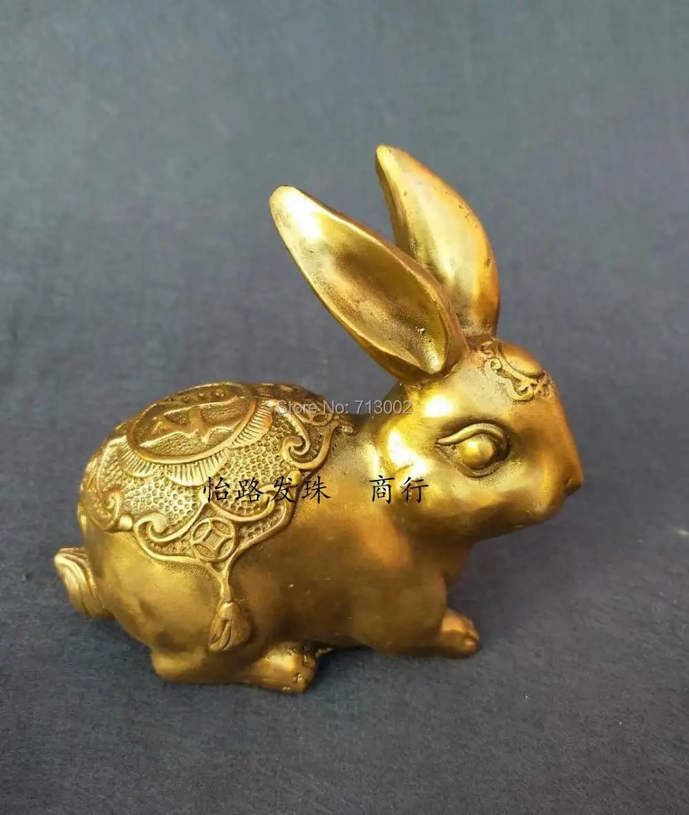 Excellent Fortune Hare Statue Auspicious Rabbit Mascot Decoration Furniture Stamp Bottom Lucky Animal