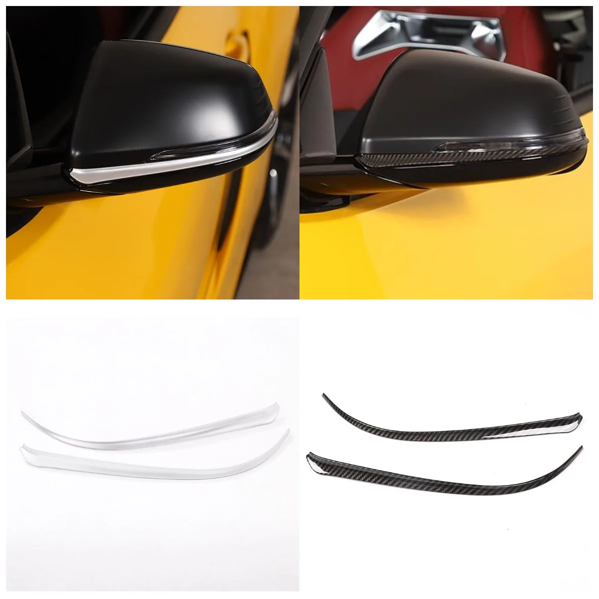 

ST Accessories For Toyota Supra 19-2021 ABS Exterior Rear View Mirror Trim Strip Decorative Sheet Carbon Fiber Style Or Chrome