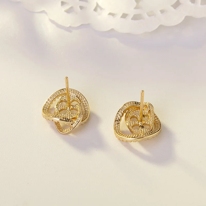 100% 14K Gold Diamond Jewelry Stud Earring for Women Bohemia Engagement Irregular Aros Mujer Oreja 14 K Gold Earring Box