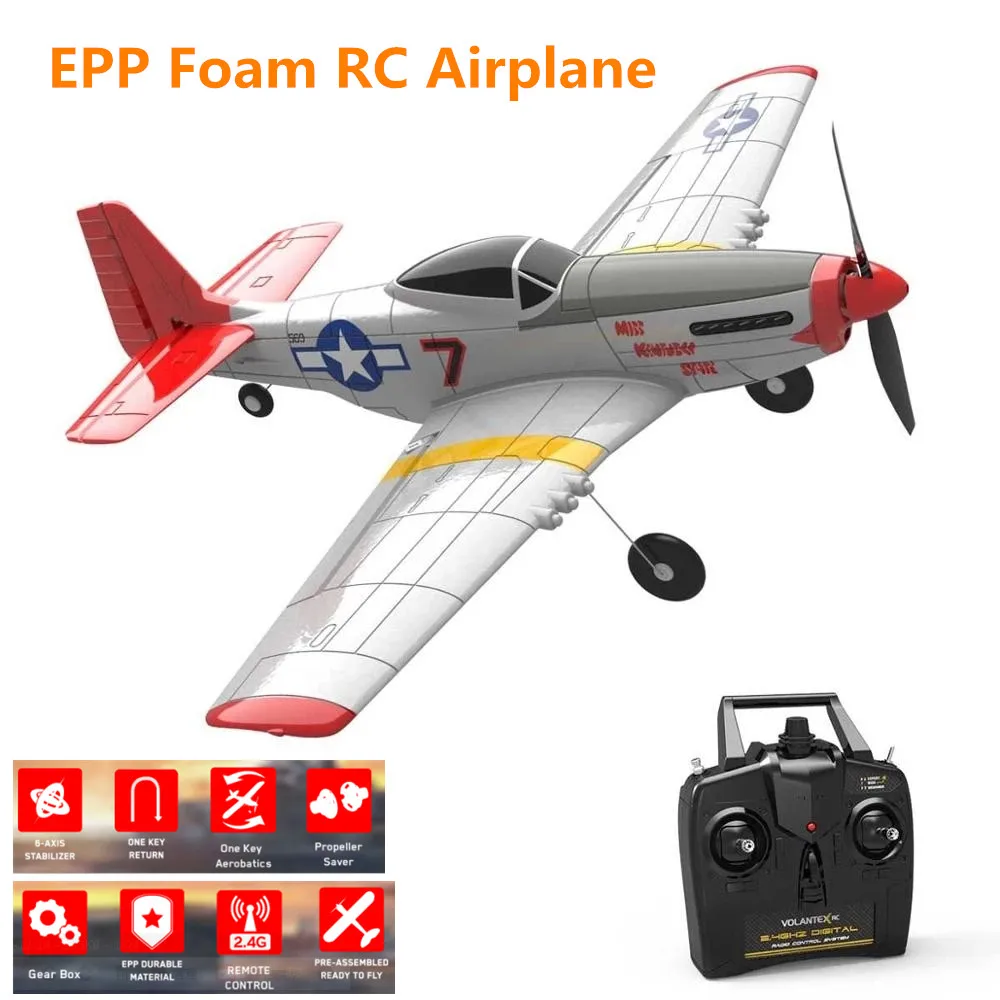 2.4GHz Remote Control Plane Brush Motor 6-Axis Gyro Fixed-Wing Aircraft  Epp Foam Aircraft 4 Channel Flight Time 14 Minutes