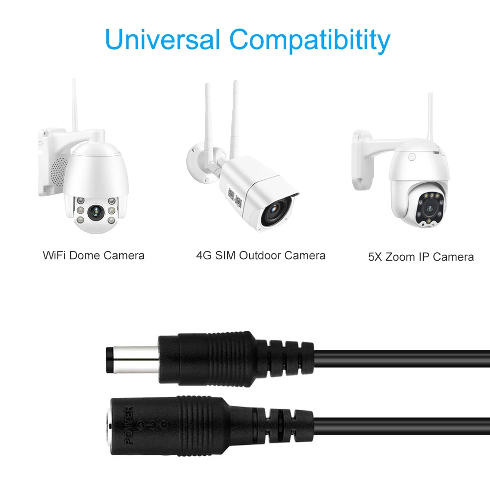 30ft/10 Meters Length Power 10M Extension Cable For Security CCTV Camera DC 12V Power Adapter 5.5x2.1mm DC Plug