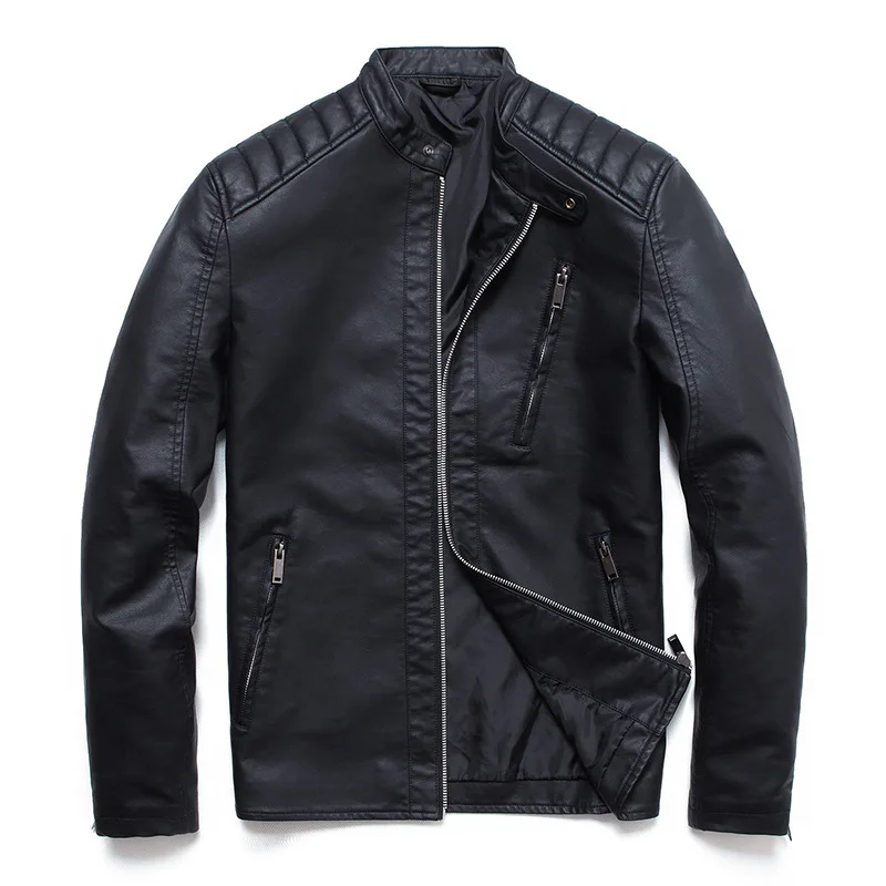 

New Spring Leather Jacket Men Autumn Bomber Jacket Zipper Men Motorcycle Leather Jackets Coats jaqueta de couro masculina