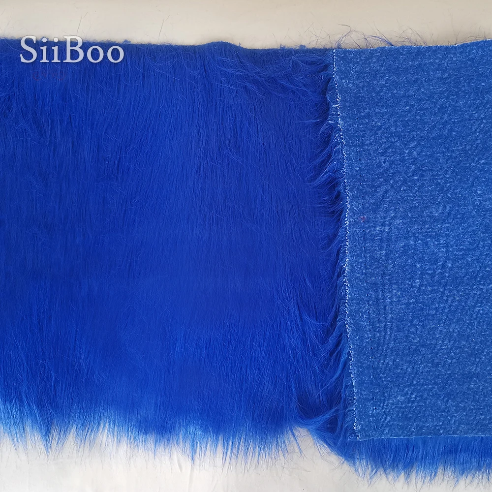 Royal blue 9cm plush faux fur fabric for winter coat vest stage cosplay decor long fur fabric tissue DIY 150*50cm 1pc SP5420