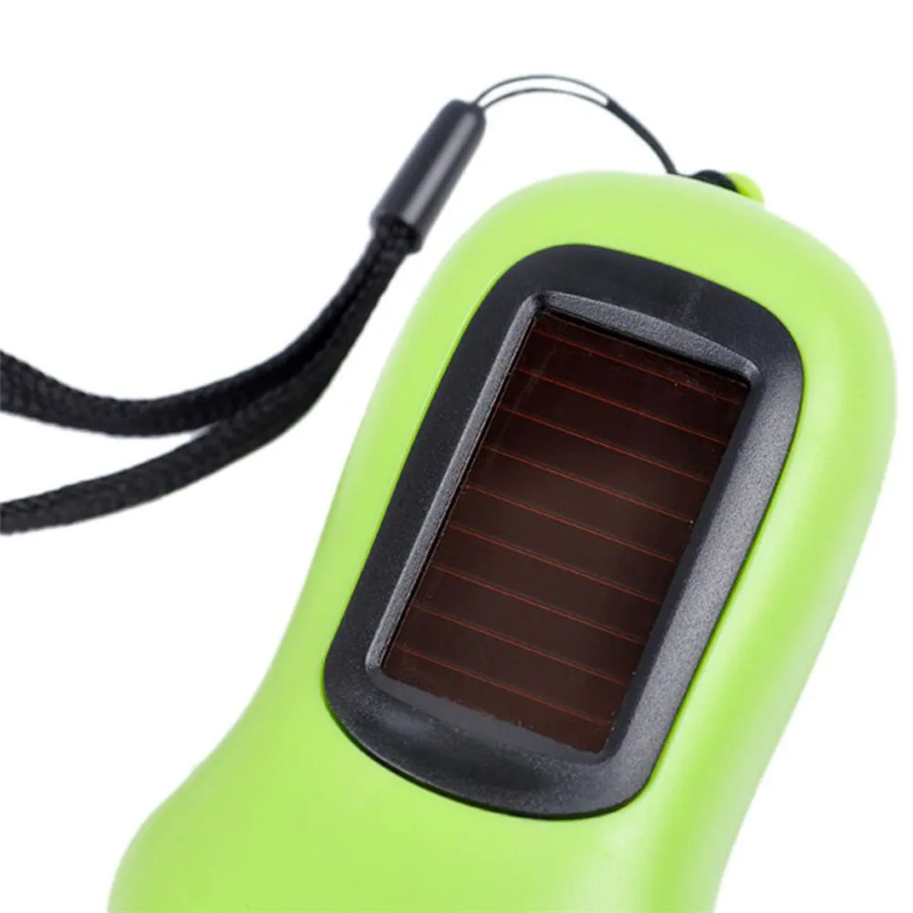 Mini LED Hand Crank Dynamo Solar Power Rechargeable Carabiner Camping Flashlight SUB Sale