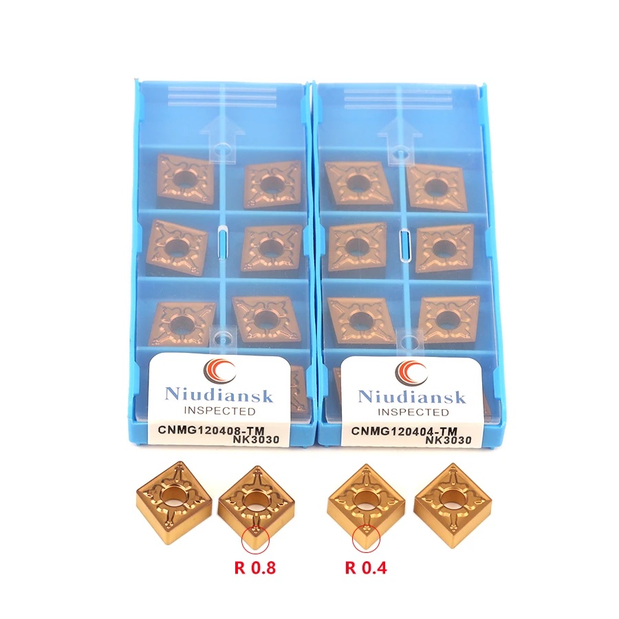 CNMG120404-TM NK3030 Bên Ngoài Dụng Cụ Xoay CNMG120408-TM NK3030 Chịu Mài Mòn Carbide Dạng Tiện Bằng Máy CNC Thép Dụng Cụ Cắt