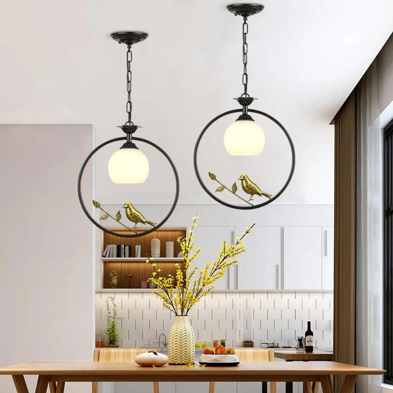 

Vintage Loft Pendant Lights Creative Bird Lamp Dining Room Decoration Light Fixtures Living Room Home Indoor LED Pendant Luster