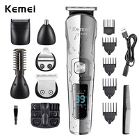 Kemei Professional 6 in 1 Hair Trimmer Waterproof Hair Clipper Electric Hair Cutting Machine Beard Trimer Body Men Haircut Tools