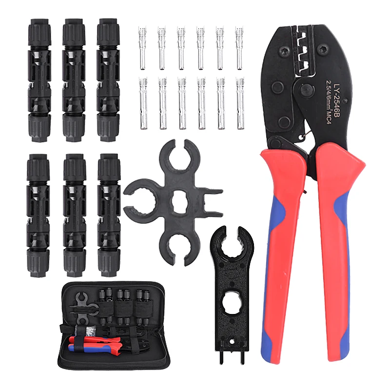 Solar Crimping Tool for Cable Connector Crimping Pliers Solar Connector Tool Kit 2.5-6.0mm²/AWG26-10 Solar PV Wire Tool Kit