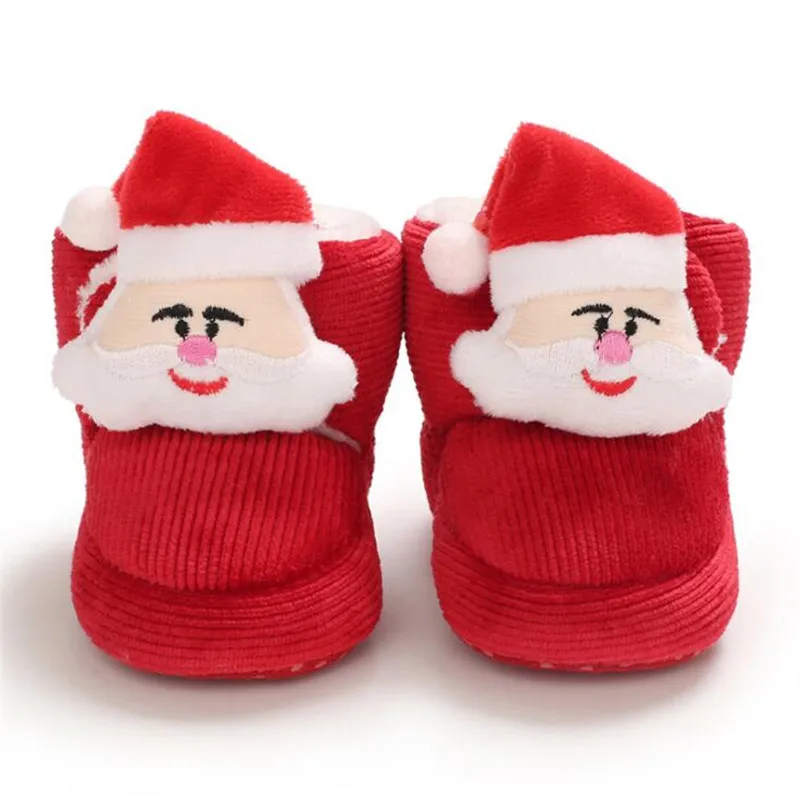 

Baby Christmas Boots Newborn Toddler Girls Boys Snow Boots Winter Fluff Warm Cotton Sole Soft First Walkers Crib Moccasins