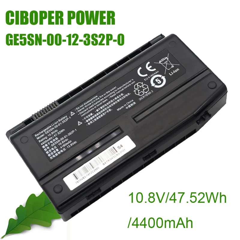 

CP Original Laptop Battery GE5SN-00-12-3S2P-0 10.8V 4400mAh/47.52Wh For GE5SN-00-01-3S2P-1 MR M6/HPRO X7TI GTX F117 T1TI X6Ti-s