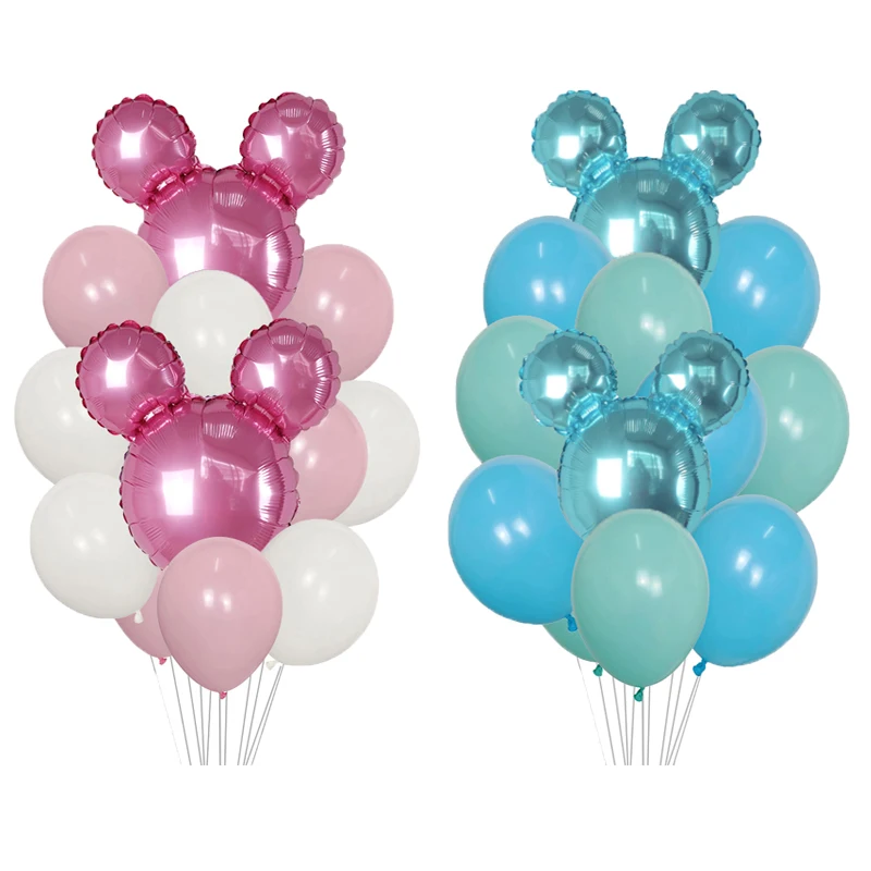 1set Mickey Minnie Mouse Balloons Birthday Latex Balloon Baby Shower Birthday Party Decoration Kids Foil Balloon Air Globos Toy