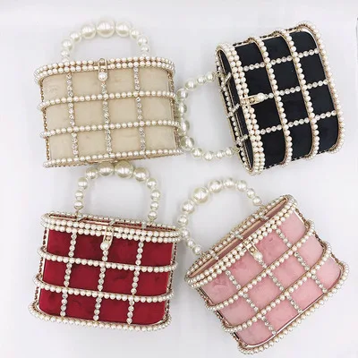 

Luxury Designer Box Women Handbags Fashion Pear Crystal Flap Shoulder Bags Ladies Mini Tote Bags female Crossbody Bags