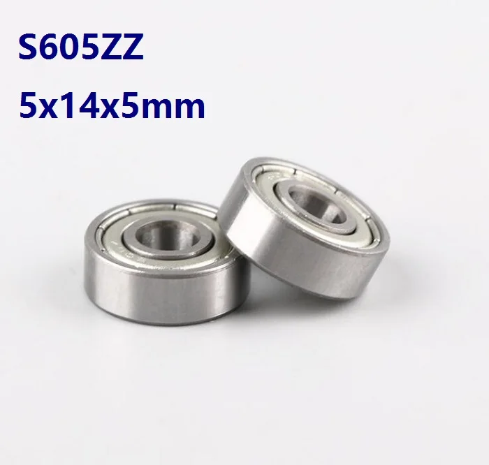 

10/50pcs ABEC-5 S605ZZ S605 ZZ 5x14x5mm Stainless steel Double metal cover Deep Groove Ball bearing 5*14*5mm 605 605ZZ