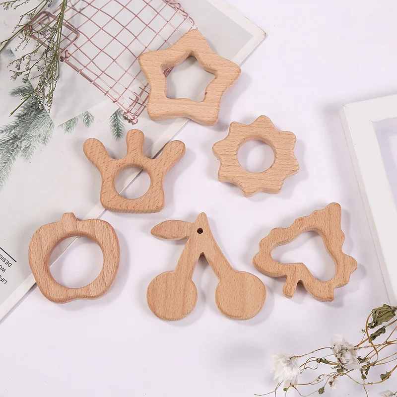 5 pçs/set vários ornamentos não animais de madeira do bebê crianças molar dos desenhos animados brinquedos educativos blocos diy moda artesanato personalizado decoração