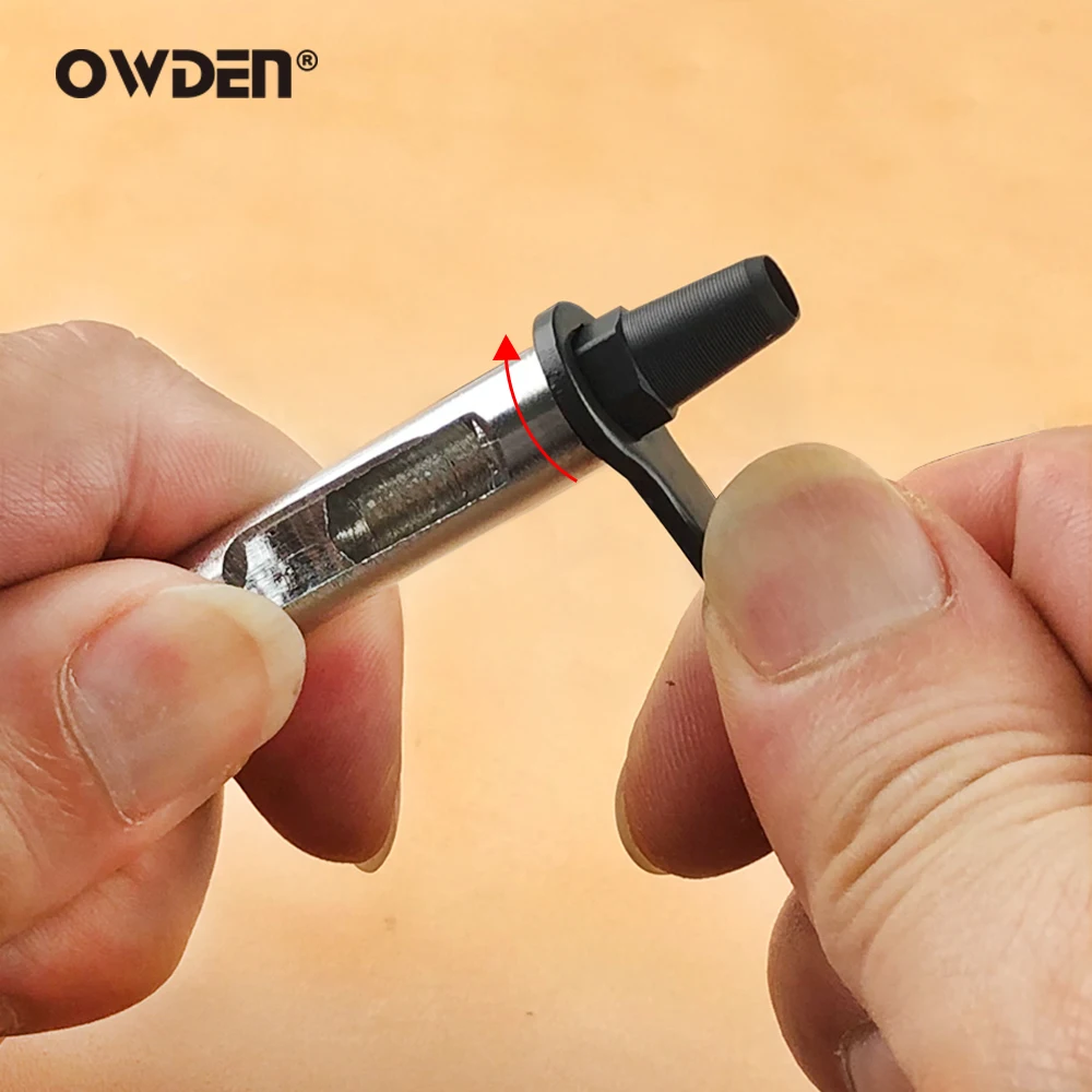 OWDEN 6 in 1 Hollow Punch Kit Tool Set 2.0/2.5/3.0/3.5/4.0/4.5mm Leather Holes Perforating Leather Tools for Punching