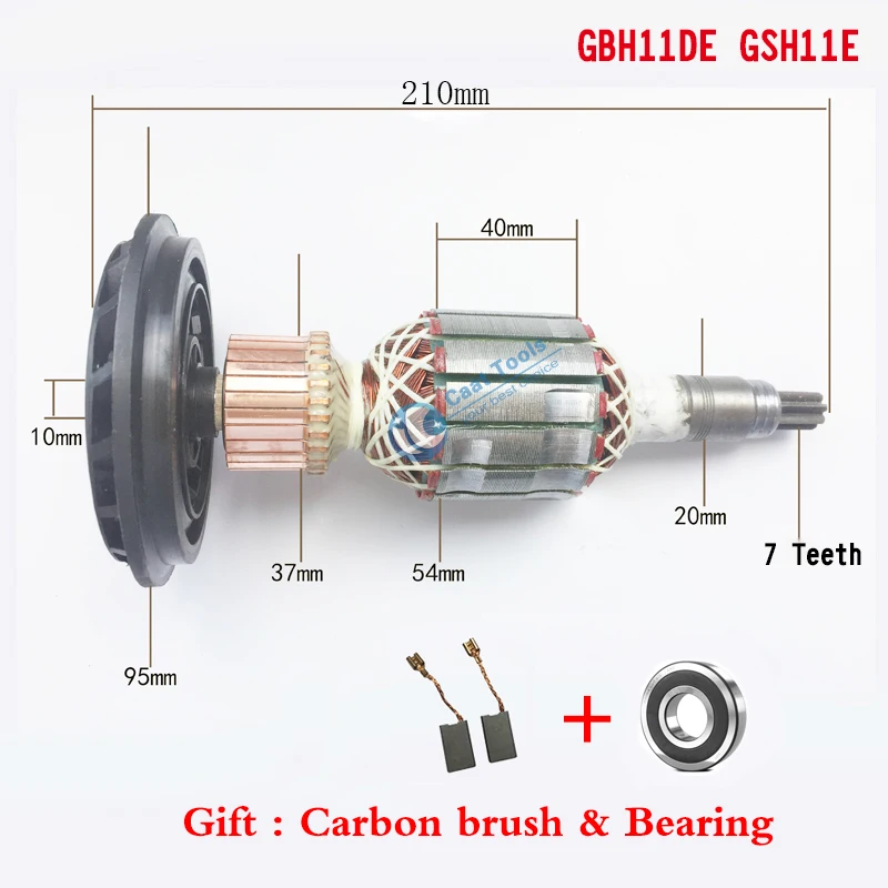 AC 220V-240V Armature Rotor replacement For BOSCH GSH11E GBH11DE GBH 11DE GSH 11E demolition Rotary hammer Electric spare parts