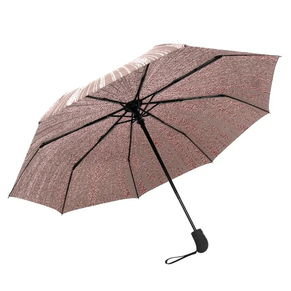 Stylish Metallic Glossy Texture Automatic Umbrella Rain Women Sun Protection Three Folding Umbrella Parasol Portable Parapluie