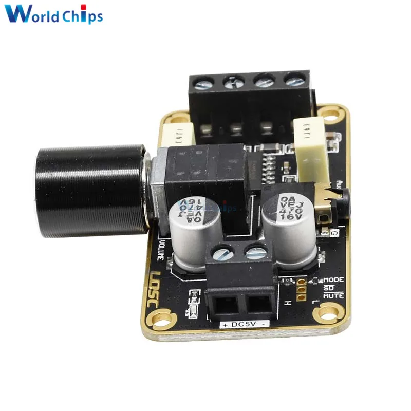 Imagem -06 - Placa Amplificadora de Áudio Pam8discos 5w Mais 5w Dual ch 5v Classe d Digital Estéreo com Controle de Volume 3.5 mm Entrada Auxiliar