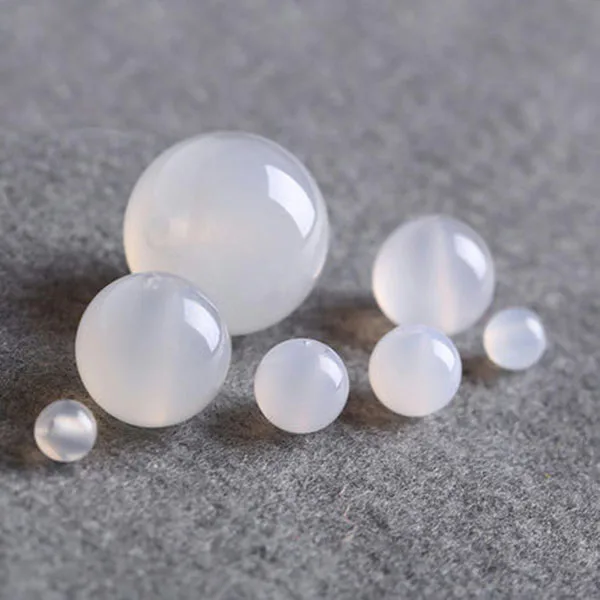 4A Natural White Agate Quartz Crystal Single Bead DIY Jewelry Making