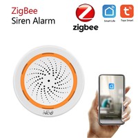 NEO ZigBee Tuya Smart Siren Alarm Sensor 90dB Sound Light Sensor USB Charing 2 In 1 ZigBee Sensor Smart Life Automation Scene