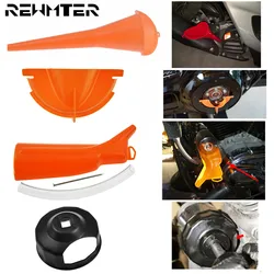 4PCS Motorcycle Crankcase Fill Funnel Primary Case Oil Filter Cap Wrench Funnel Set For Harley Touring Dyna Sportster XL