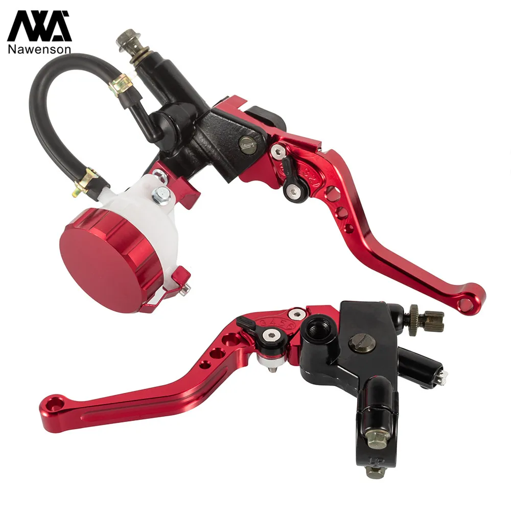 Brake Lever Cable Clutch Handle Hydraulic Cylinder Master Reservoir Brake Clutch Lever Set for 250CC to 500CC Motorcyle