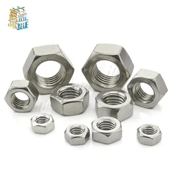 10-50PCS 304 Stainless Steel Hex Nuts Hexagon Nuts M1 M1.2 M1.4 M1.6 M2 M2.5 M3 M4 M5 M6 M8 DIN934