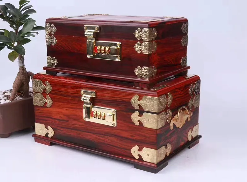 Sour Branch Code Jewelry Box, Rosewood Jewelry Receiving Box, Copper-clad Small Linlong Jewelry Box, Customized LOGO display