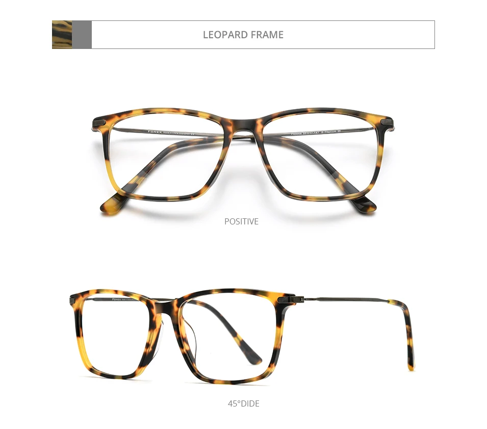 FONEX Acetat Titan Brille Rahmen Männer Marke Design Vintage Retro Quadratische Brillen Frauen Spektakel Japanische Brillen 85668 – Detail 8