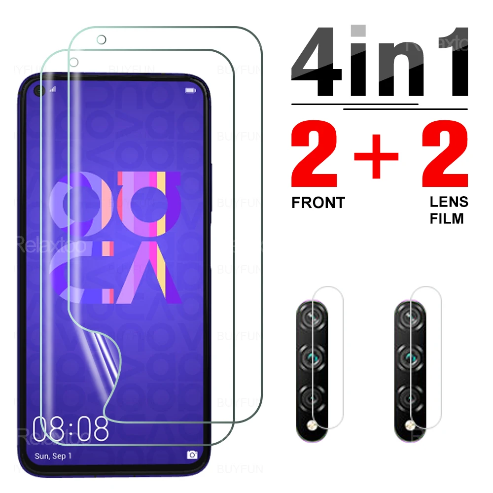 Гидрогелевая пленка 4 в 1 для Huawei Nova 5T 6se 7i 7se 4e, Защитная пленка для экрана 6,26 дюйма, Защитное стекло для камеры YAL L21 L61