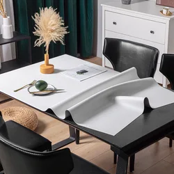 Rectangular Table Cloth Pu Leather Desk Table Mat Silicone Table Cover Anti-dirty Waterproof Tablecloth for Bar Table Protectors