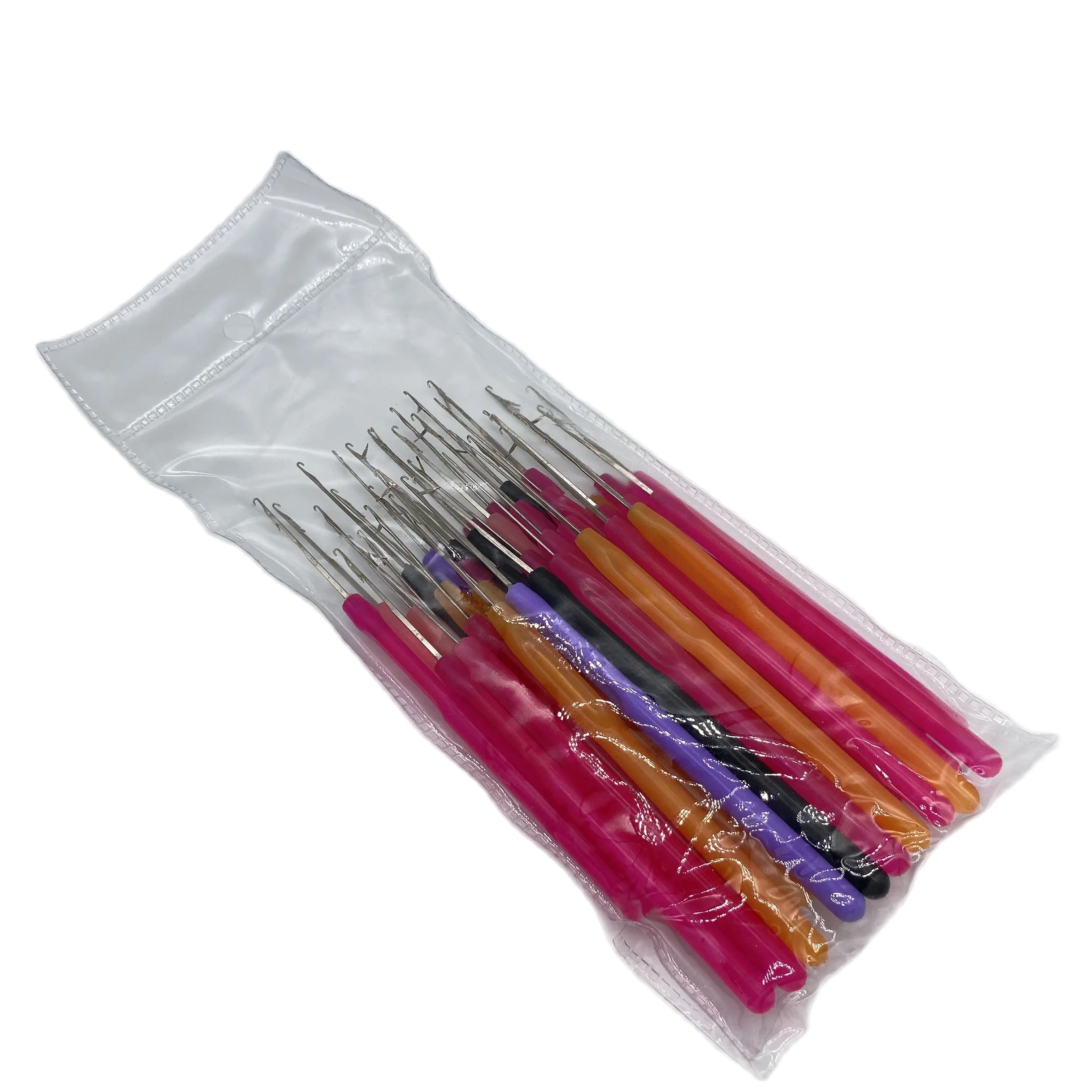 20 pcs Crochet Hook Threader plastic loop pulling needle  micro rings hair extension tools