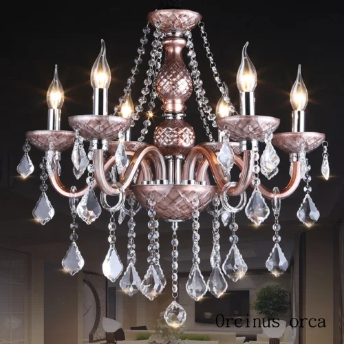 

European luxury crystal chandelier hotel living room restaurant modern minimalist candle cafe chandelier