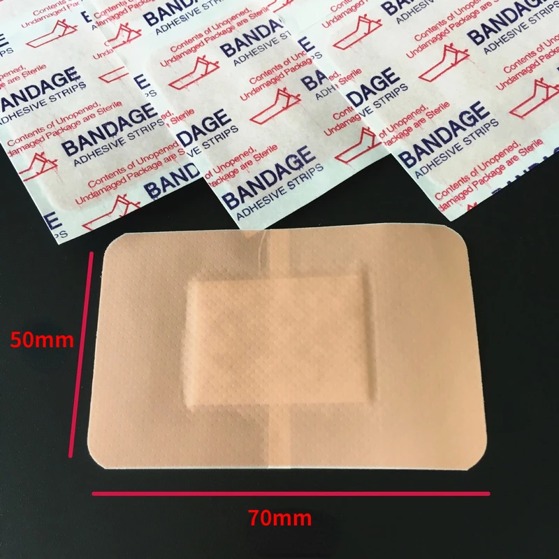 20pcs Waterproof Breathable Wound Hemostasis Sticker Band First Aid Bandage Cushion Adhesive Plaster Medical Band-Aids 7.6x5cm