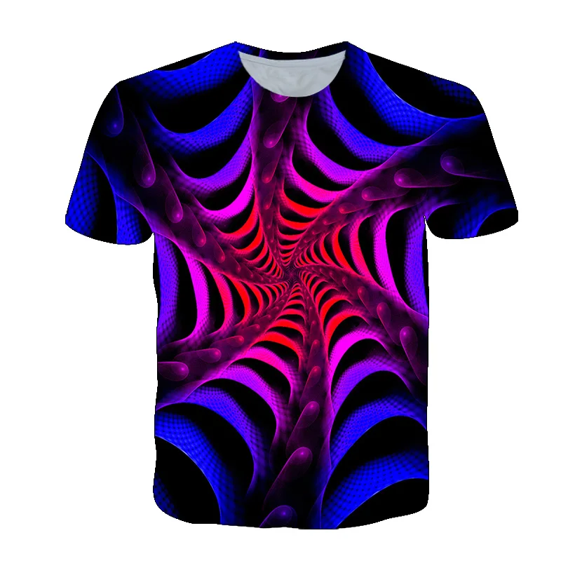 3D Three-dimensional Whirlpool Print T-shirt For Men Summer Fashion Psychedelic Vertigo Graphic t shirts Hip Hop O-Neck tshirt