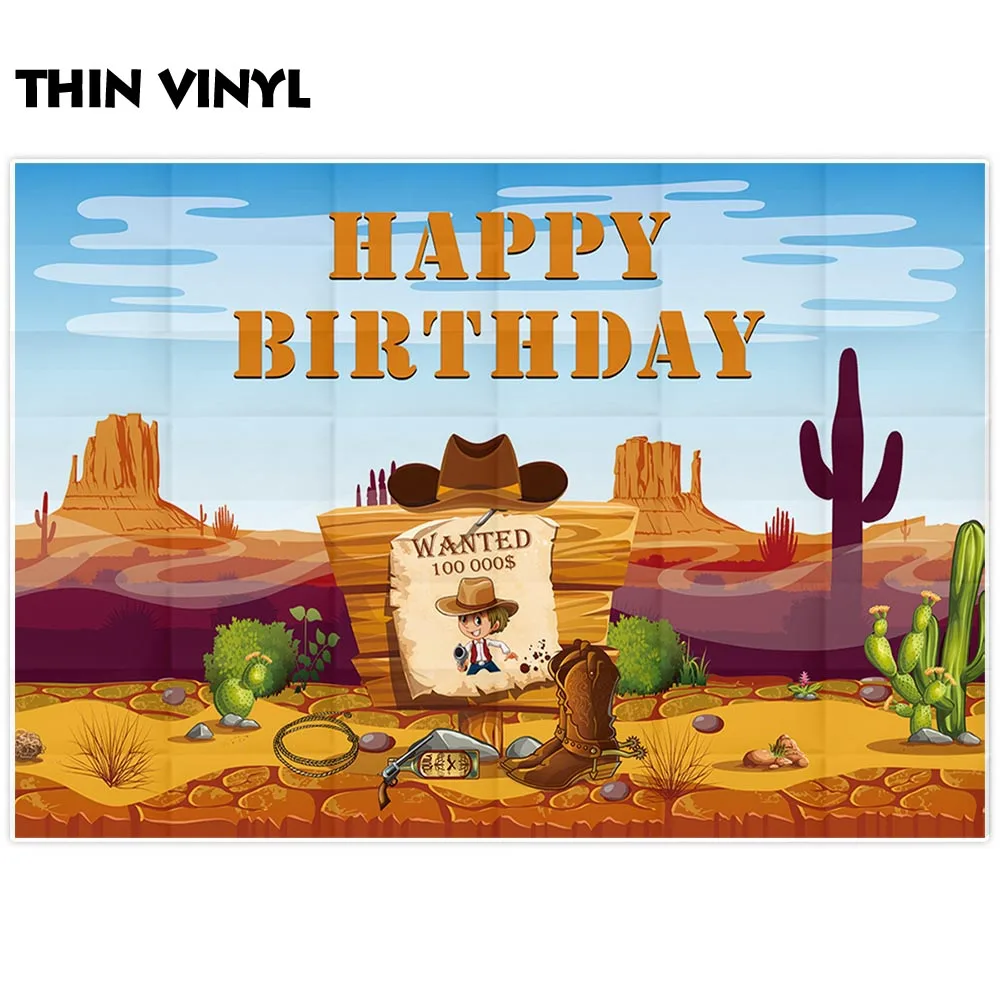 Allenjoy-telón de fondo de Photophone West, sombrero de vaquero, cactus del desierto, niño, bebé, fiesta de cumpleaños, Retrato, fotografía de fondo
