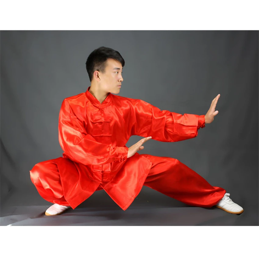 Seragam Kung Fu Cina Baru Kostum Pertunjukan Kostum Seni Bela Diri Tai Chi Tradisional Anak Dewasa Pakaian Latihan Pagi Kain Wushu