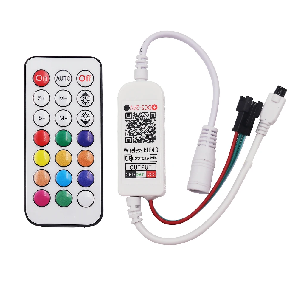 DC5-24V Bluetooth Controller Music Control WS2811 WS2812B LED Strip Light Controller with 21Key IR Remote