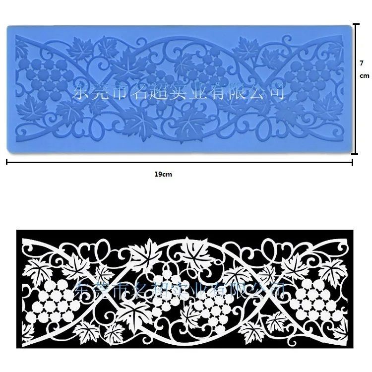 1Pcs Flower Grape Vine Lace Mat Mold Cake Decoration Tools Fondant Cake 3D Mold Food Grade Silicone Mould K547