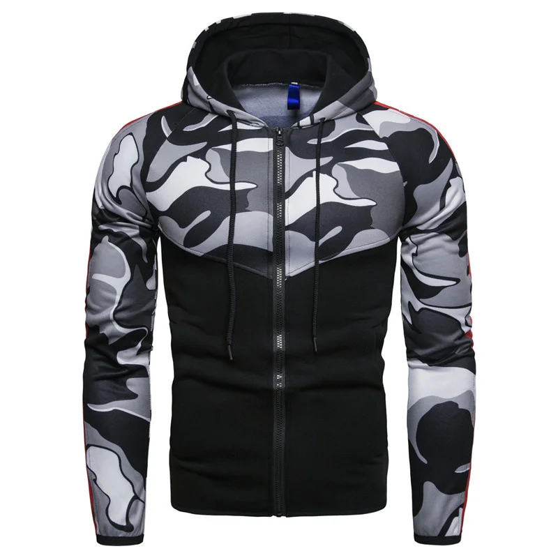 

Autumn Men's Hoodie Style Spring New Fashion Sports All-Match Camouflage Color Matching Trend Pullover Casual Loose Harajuku