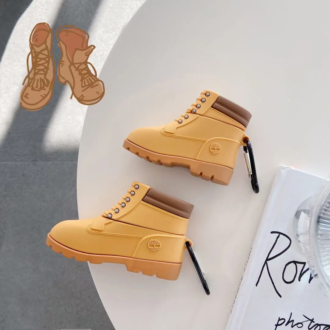 Super luxo ao ar livre sapatos caixa caso fone de ouvido para airpods 1 2 pro silicone macio sem fio bluetooth fones capa