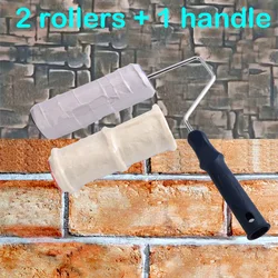 2pcs Paint Roller Brick Pattern Wall PaintingTools Rubber Stamp Textured Pottery Wheel Household Wall Decoration Brush