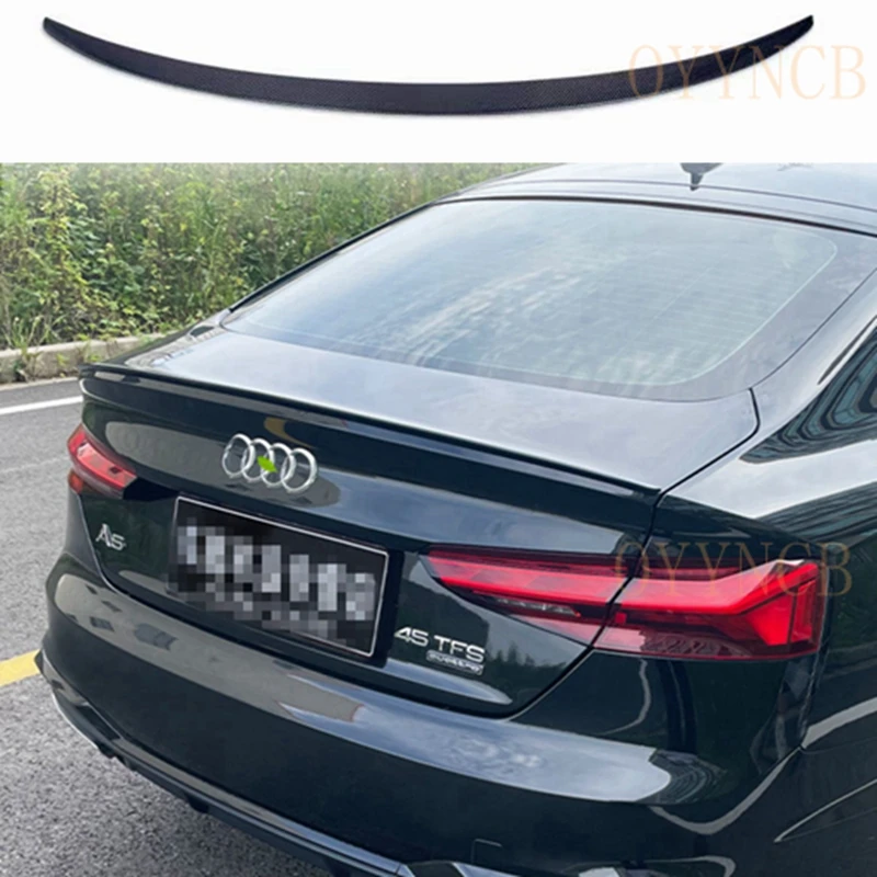 

For AUDI A5 4 DOORS 2017 2018 2019 2020 2021 Wing Lip Spoilers Car Accessories S style Carbon Fiber Rear Tunk Spoiler