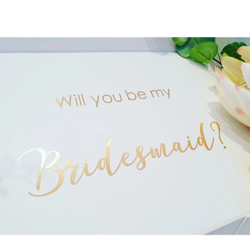 Personlized Will You Be My Bridesmaid Proposal Box - Bridal Party Bridesmaid Custom any text Maid of Honour Name Gift Box