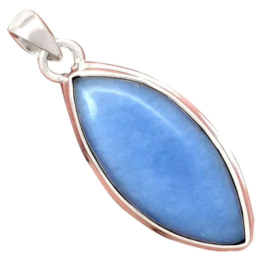 

Genuine ANGELITE Pendant 925 Sterling Silver, 41.6 mm, AP6457
