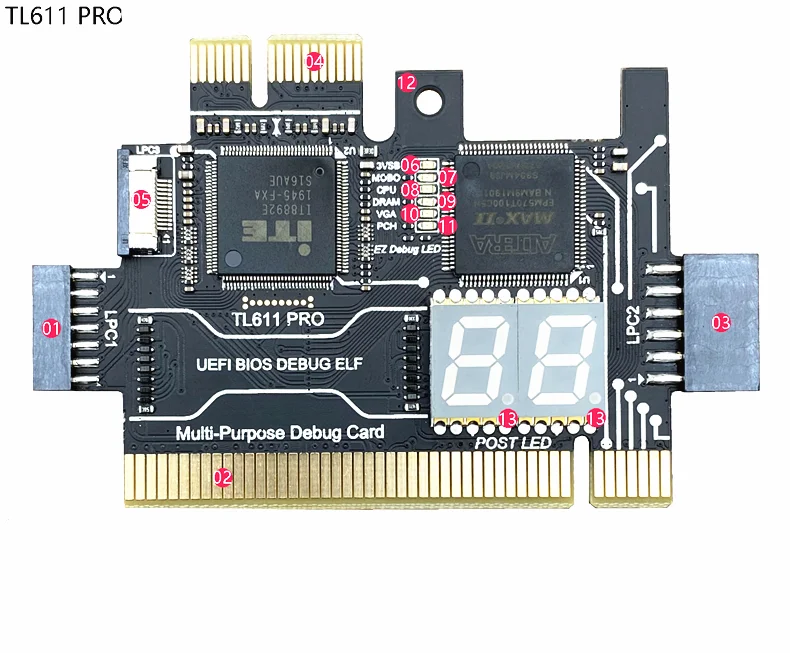 Analizator LPC karta debugująca PCI PCI-E zestaw badań płyta główna karta diagnostyczna J04