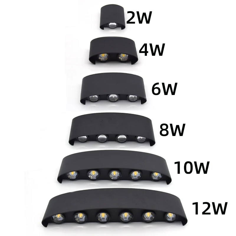 Lámpara LED de pared impermeable para exteriores, luces de iluminación de aluminio para jardín, dormitorio, sala de estar, escaleras, IP65