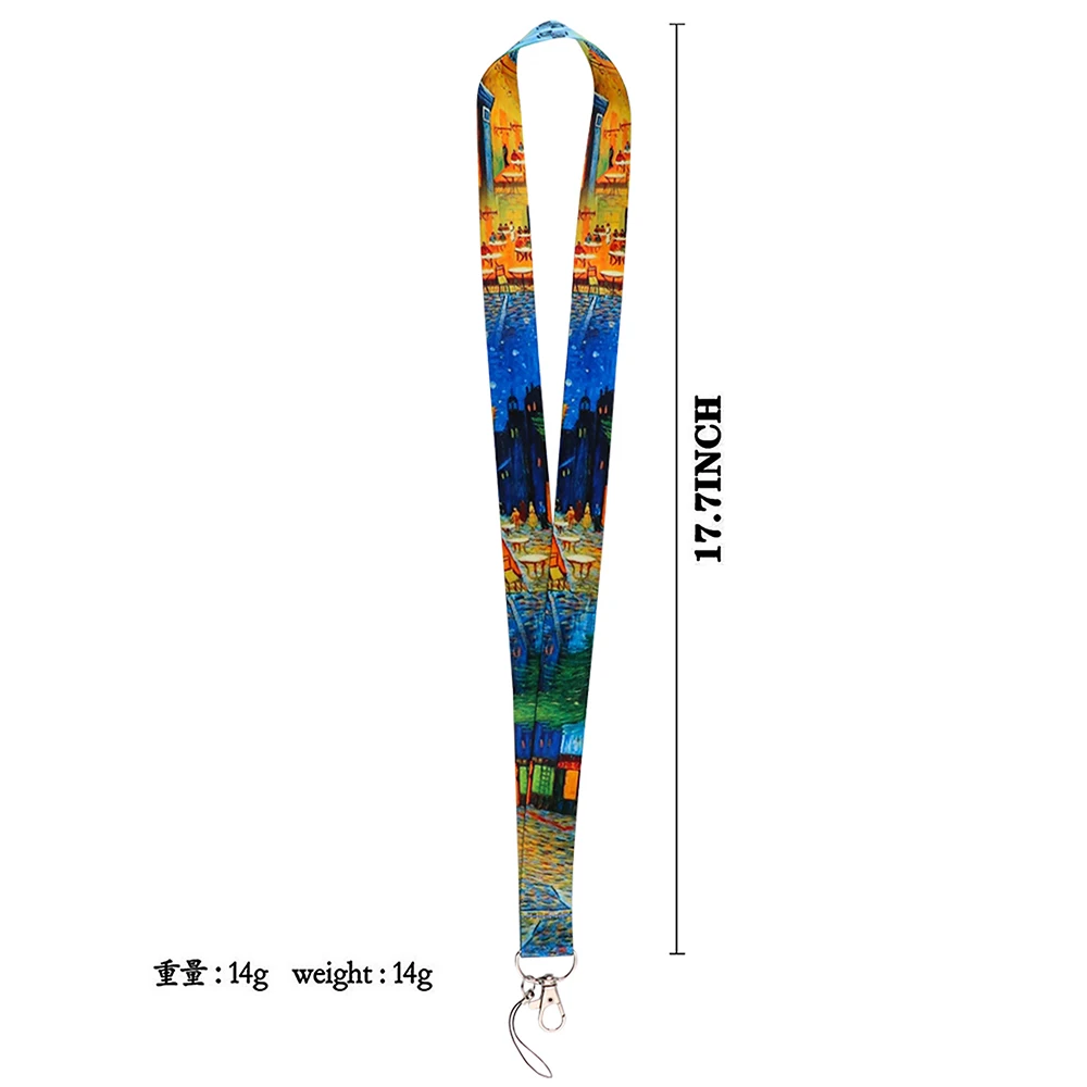 Van Gogh Art Vintage Lanyard For Keys Chain ID Credit card Cover Pass Mobile Phone Charm Neck Straps Badge Holder Accessories