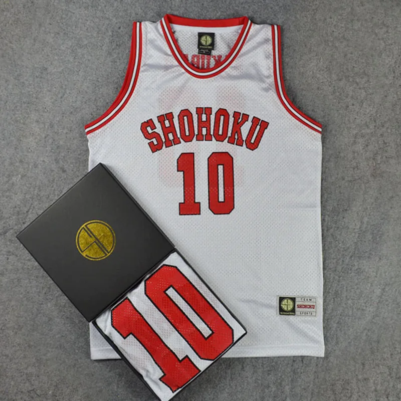 

SLAM DUNK No1-15 Sakuragi Kaede Rukawa School Team Jersey Tops Shirt Sports Wear Uniform White Cosplay Basketball Jersey